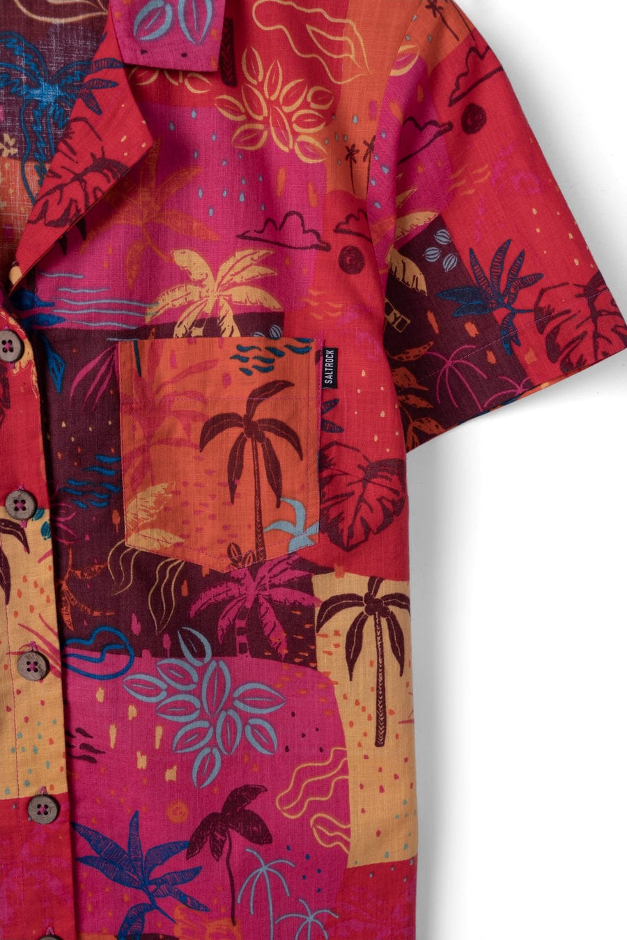 Palm Block - Womens Short Sleeve Shirt - Multi