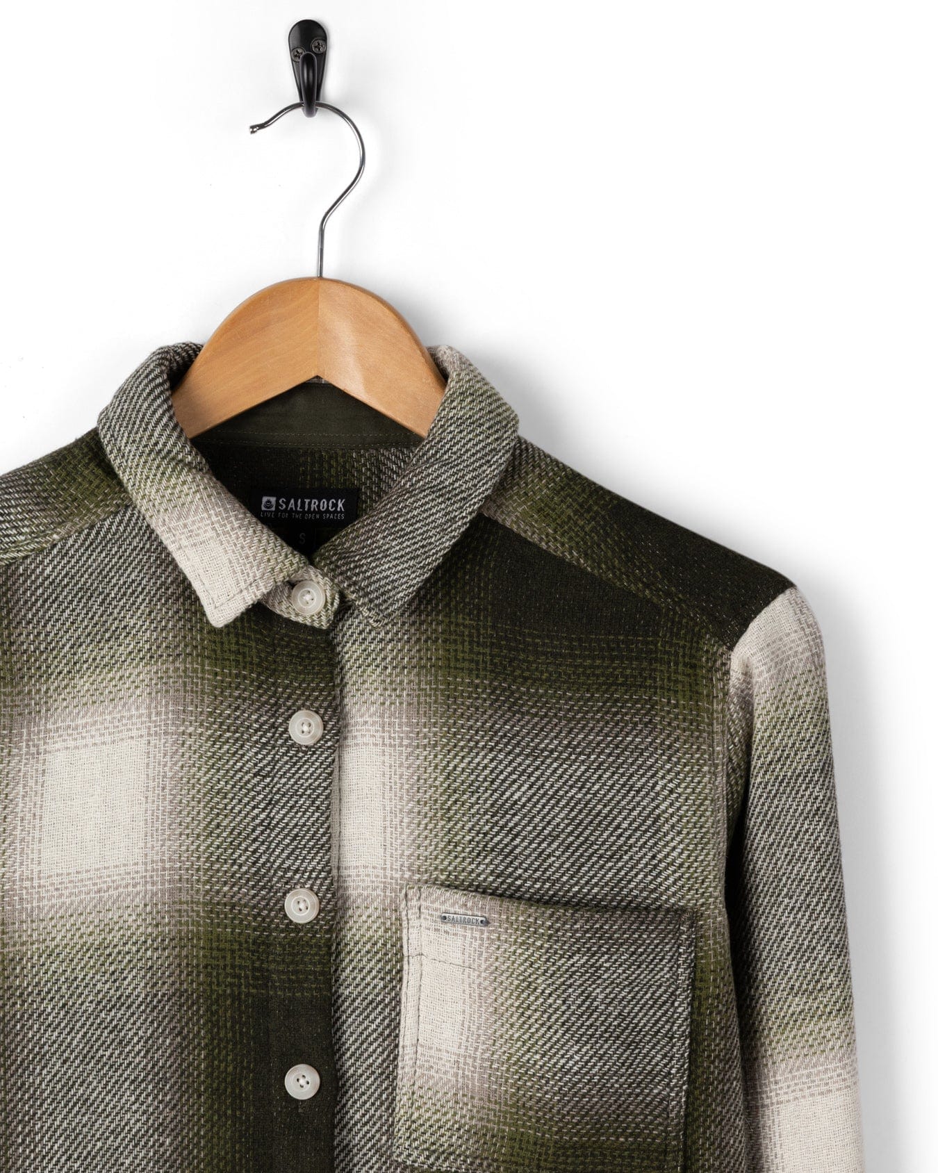Delta - Womens Checked Shirt - Green/White