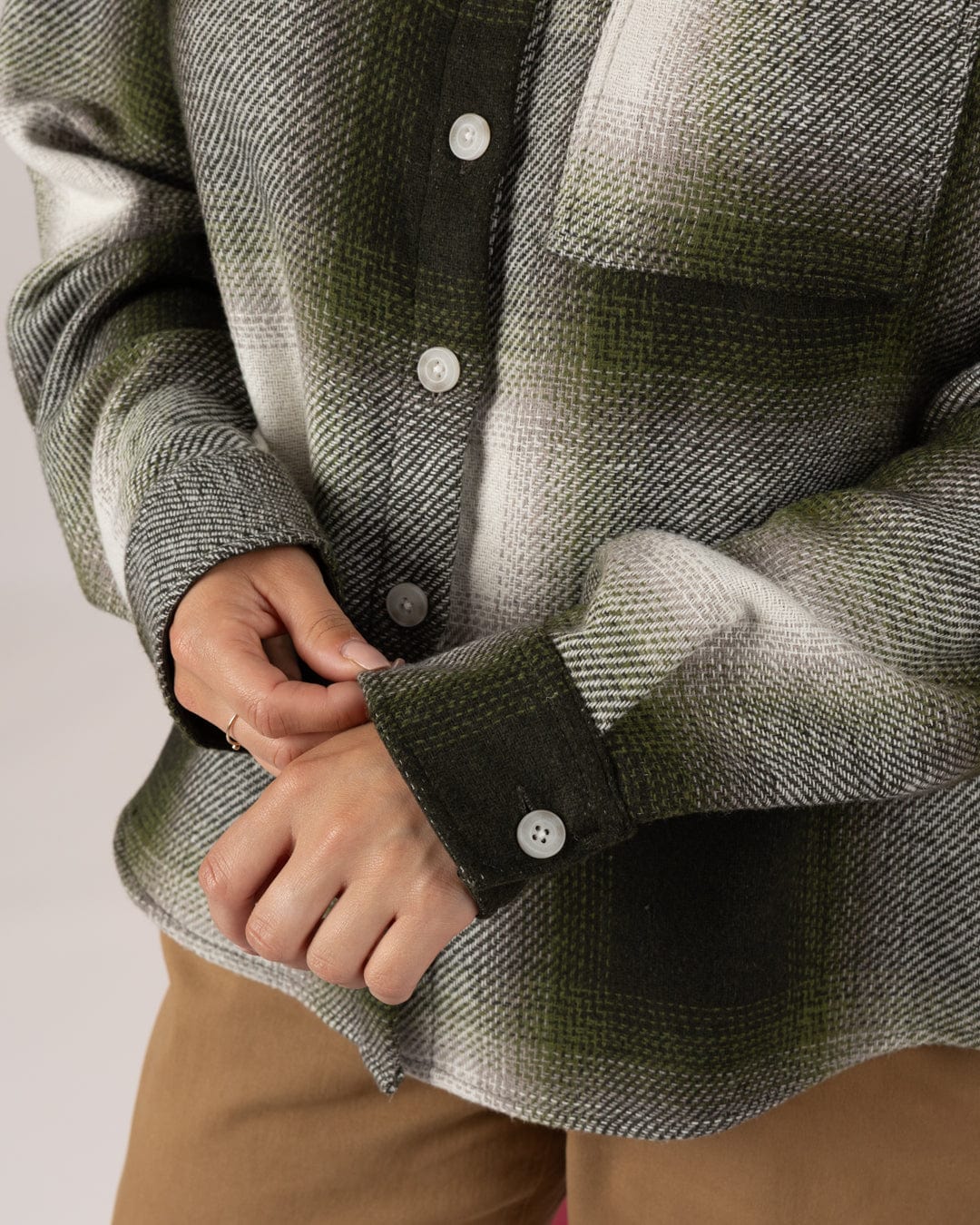 Delta - Womens Checked Shirt - Green/White