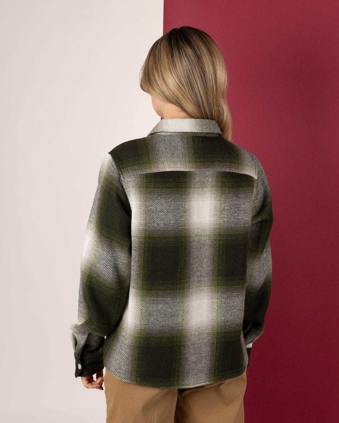 Delta - Womens Checked Shirt - Green/White
