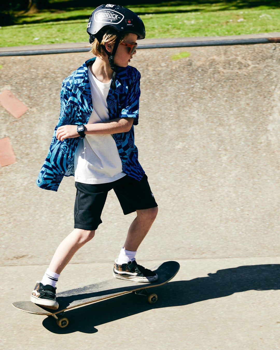 Warp Icon - Kids Short Sleeve Shirt - Blue