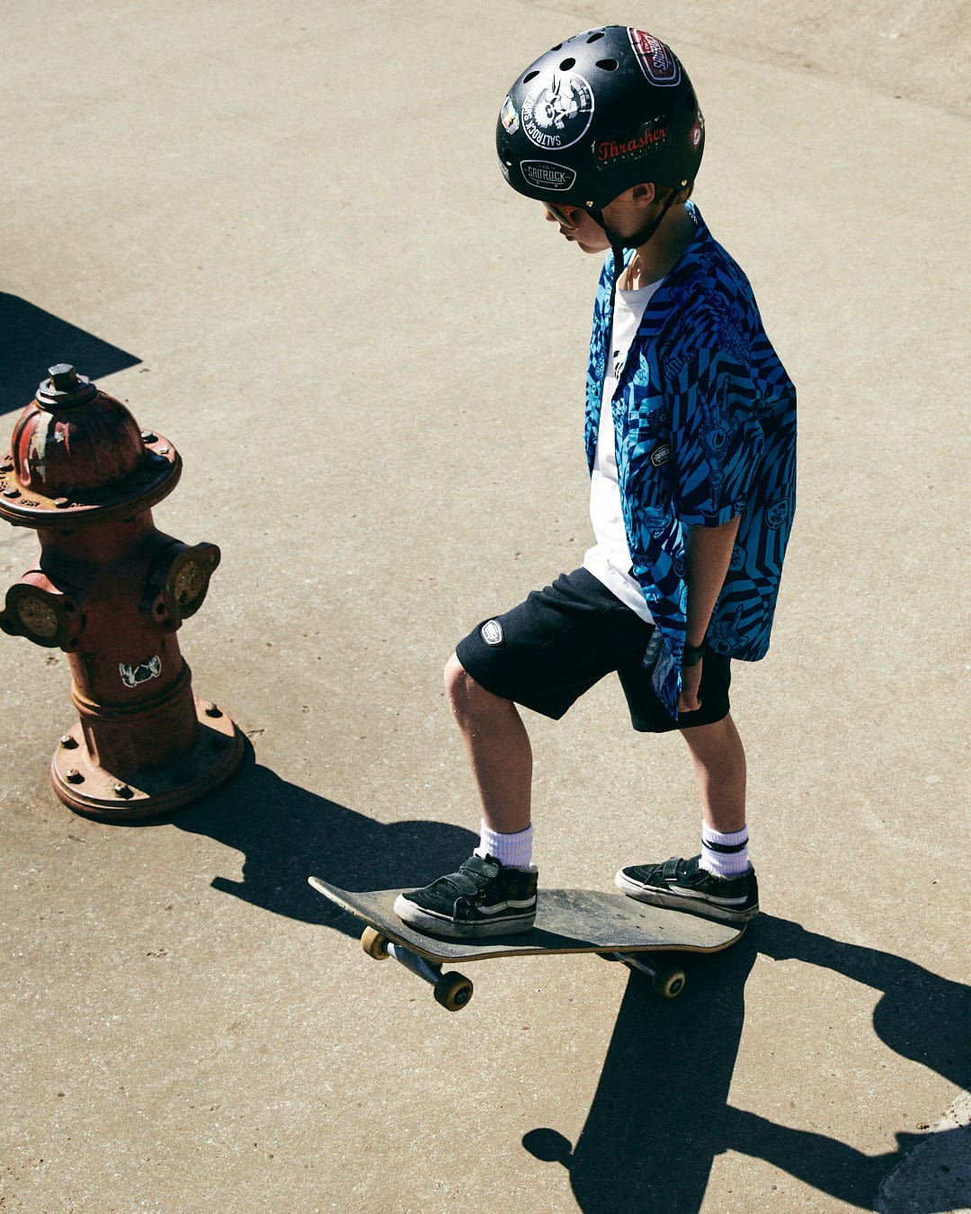 Warp Icon - Kids Short Sleeve Shirt - Blue