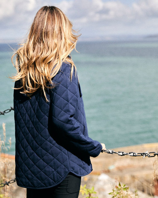 Tarka - Womens Oversized Zip Hoodie - Blue