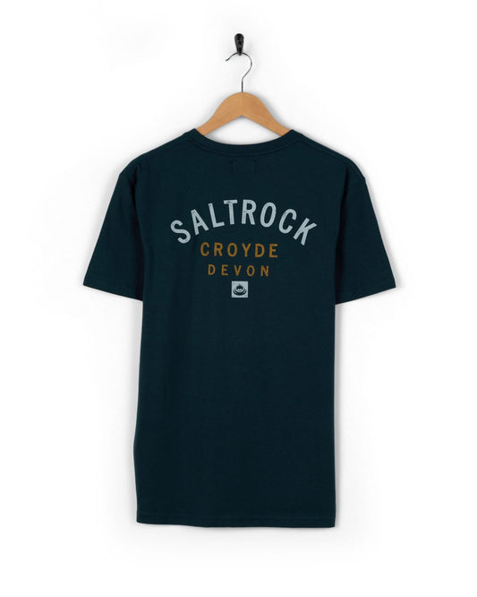 Croyde Location Mens T-Shirt in Blue