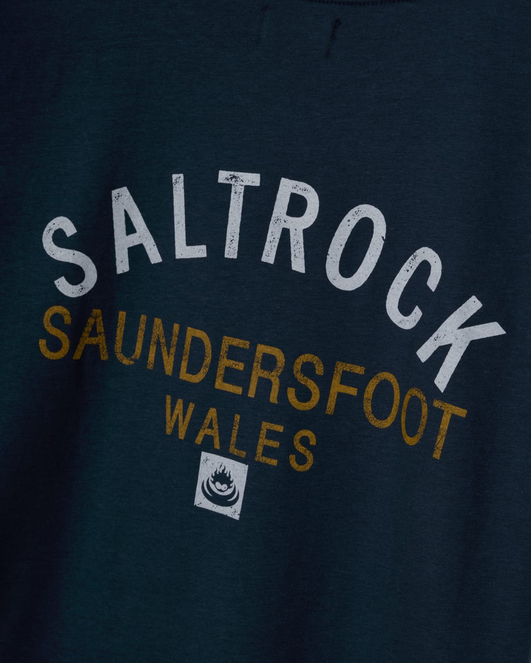 Saundersfoot Location Mens T-Shirt in Blue