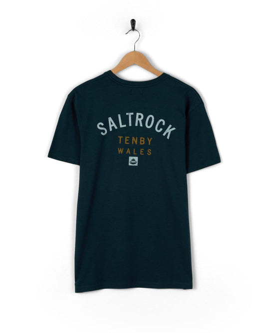 Tenby Mens Location T-Shirt in Blue