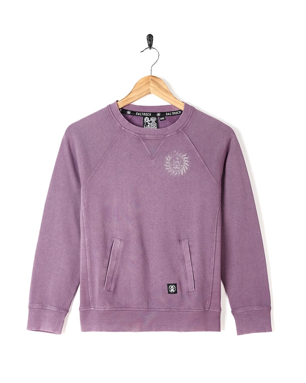 A Til Dawn - Kids Sweat - Purple sweatshirt with a white logo on it from Saltrock.