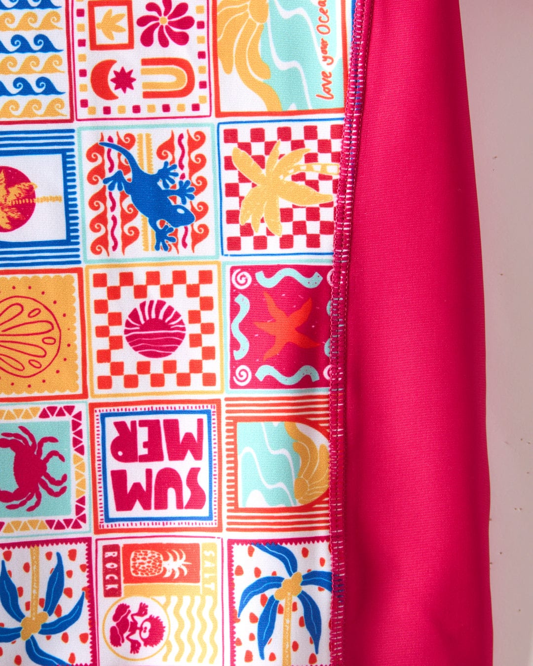 Tiles - Kids UPF Recycled Rashvest - Pink