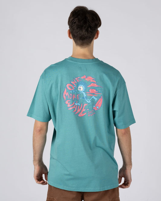 One More Wave Mens Oversized Short Sleeve T-Shirt in Blue