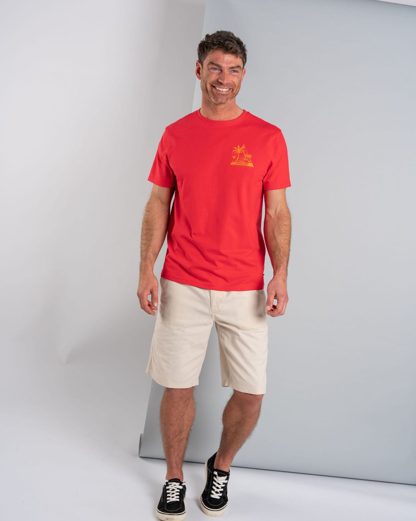 Geo Beach - Mens Short Sleeve T-Shirt - Red