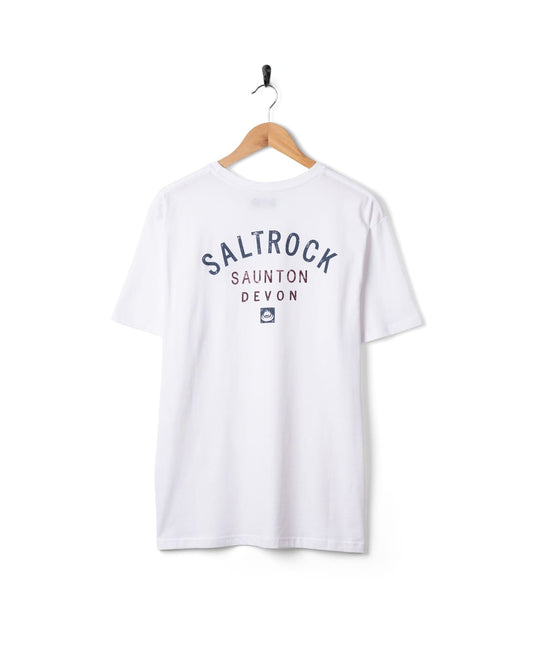 Saunton Mens Location T-Shirt in White