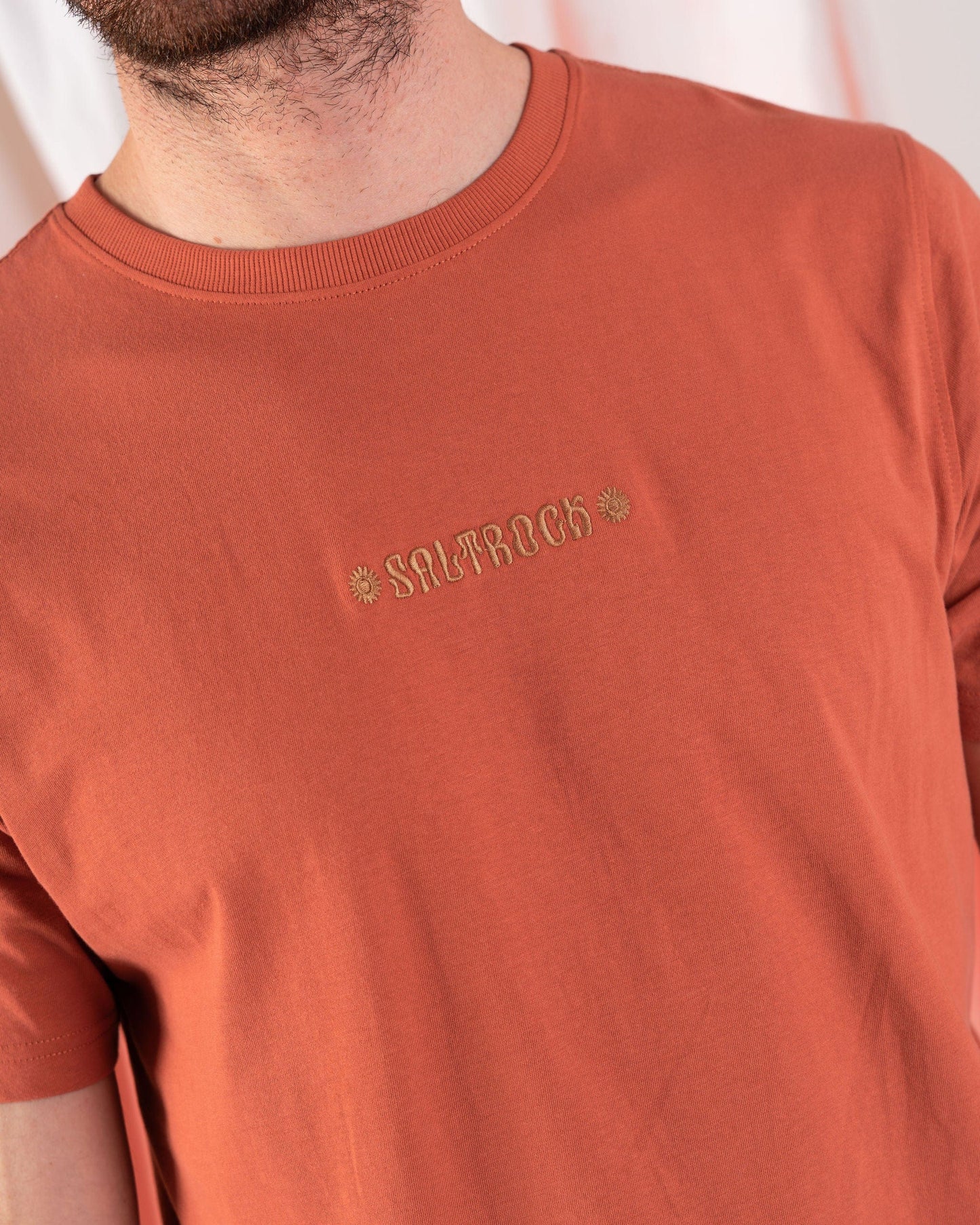 Rebalance - Mens Embroidered T-Shirt - Orange