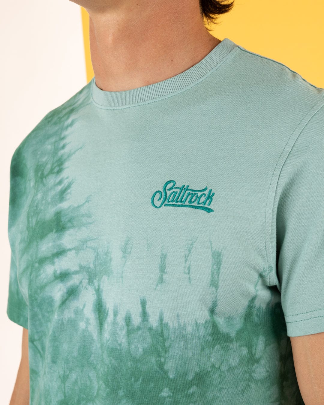 Pitcher Embroidery - Mens Tie Dye T-Shirt -Green