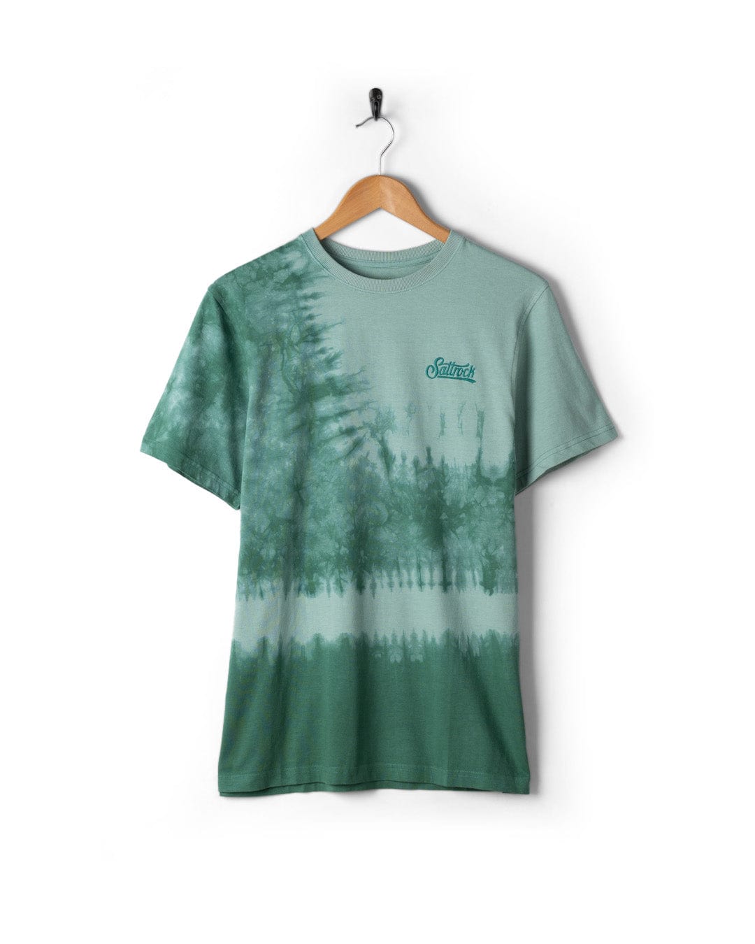 Pitcher Embroidery - Mens Tie Dye T-Shirt -Green