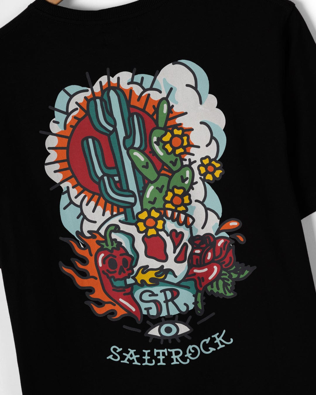 Cactus Flame - Mens T-Shirt - Black - SS25