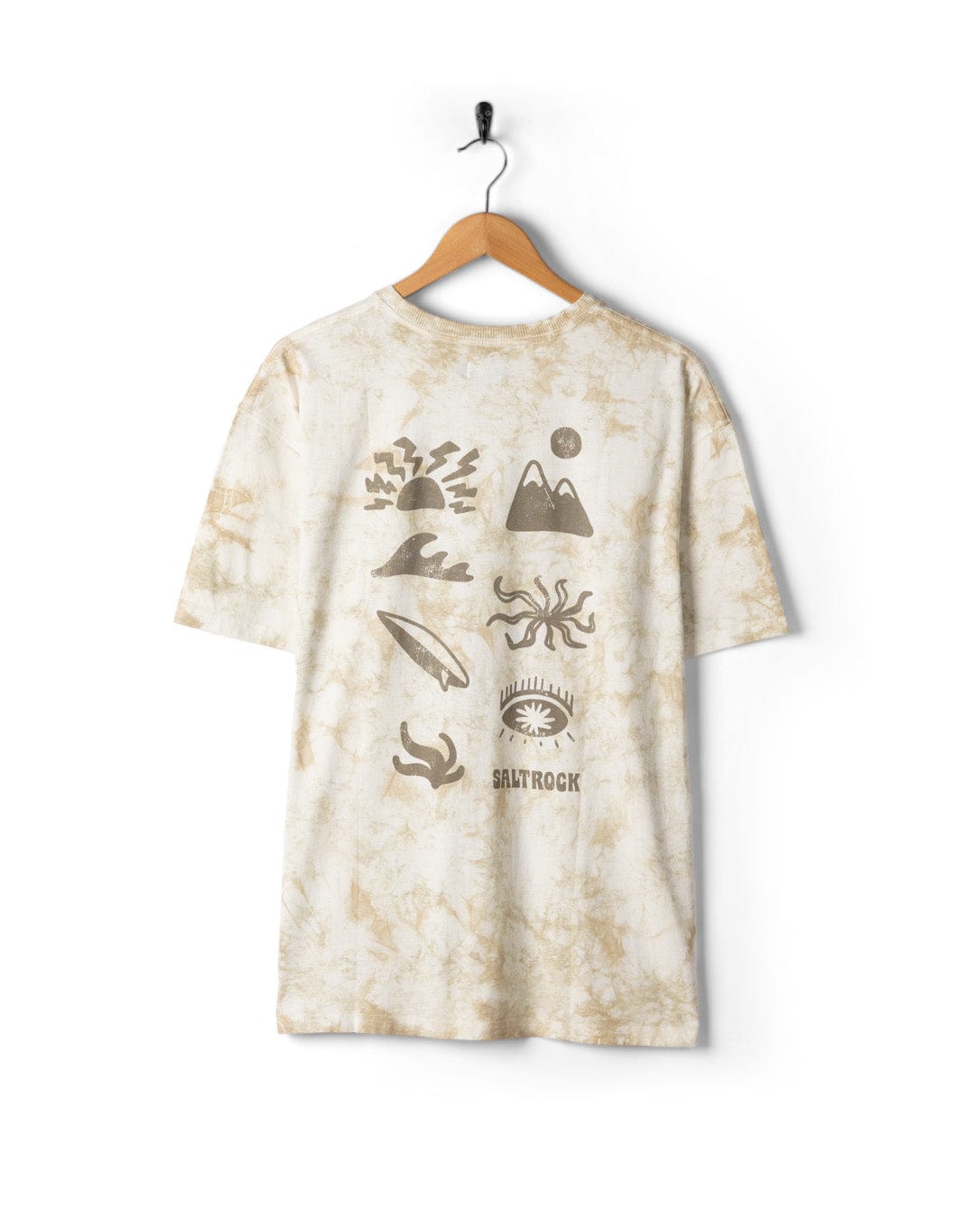 Block Icons - Mens Oversized Tie Dye T-Shirt - Cream