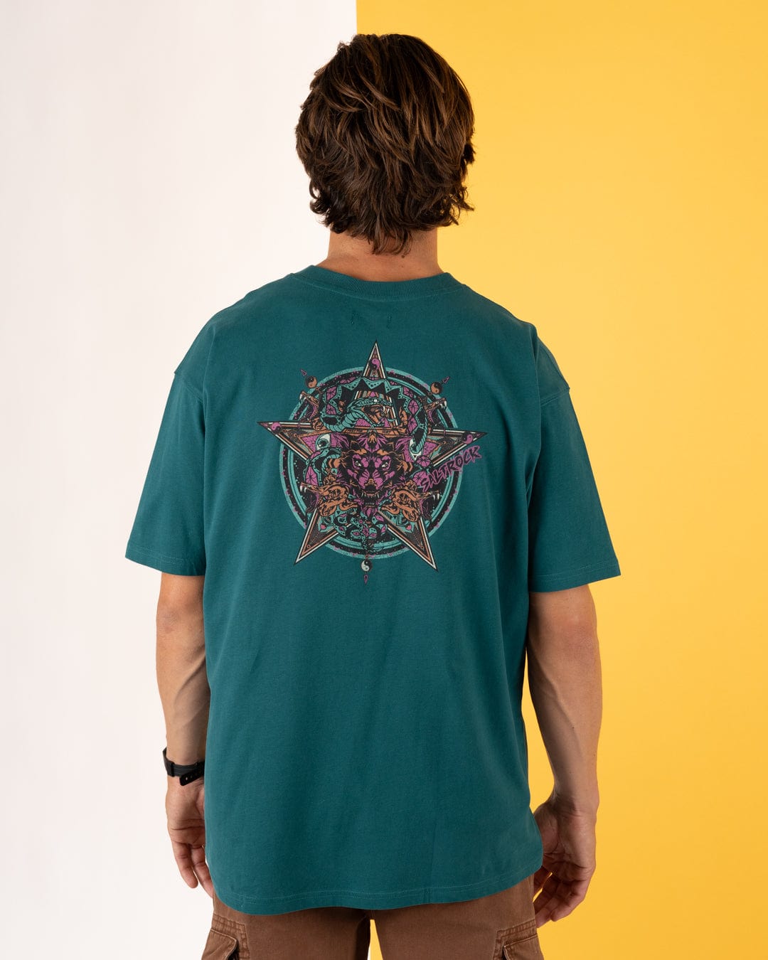 Wolfscale II - Mens Oversized Short Sleeve T-Shirt - Teal