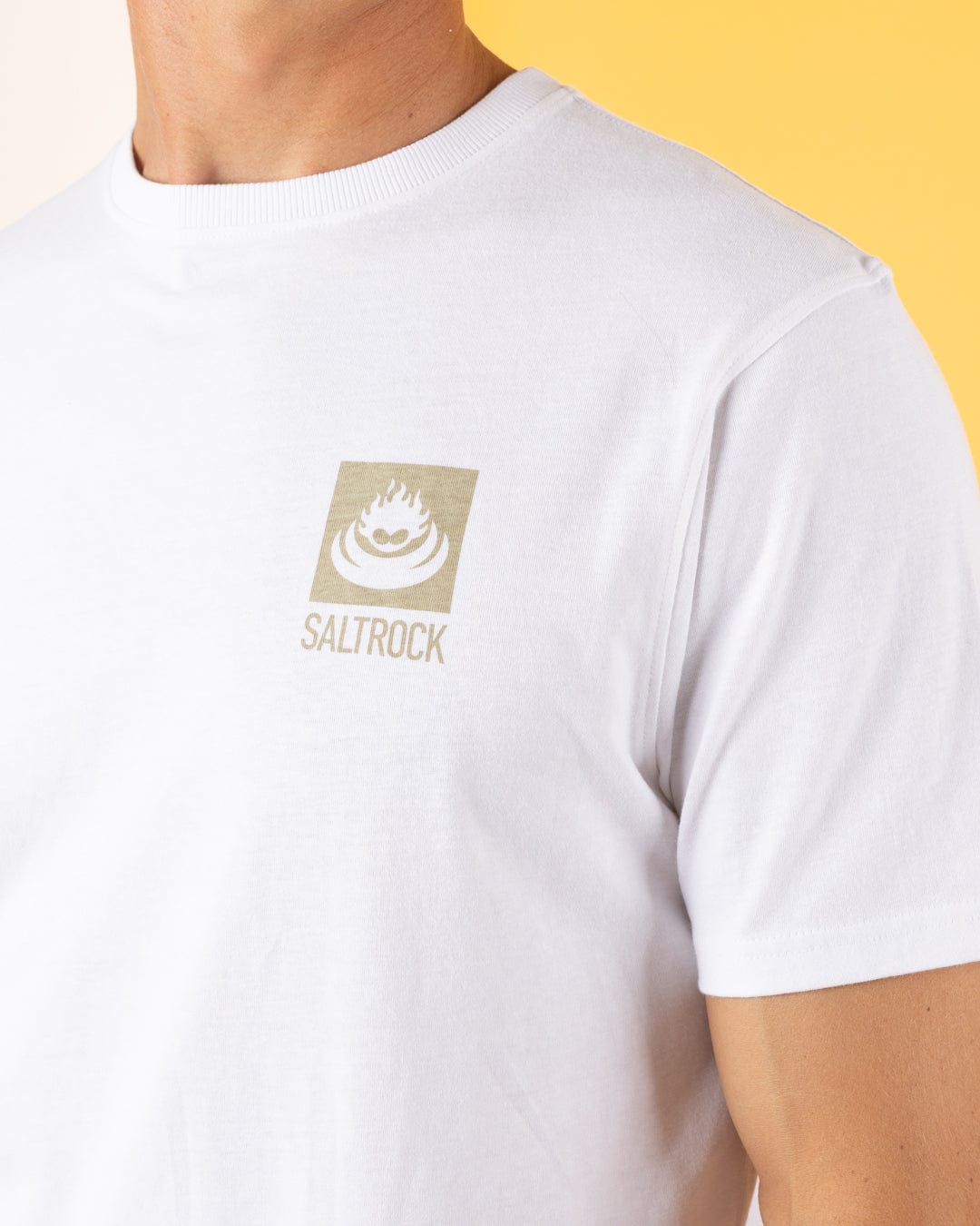 Camo Leaf Flame - Mens Short Sleeve T-Shirt - White