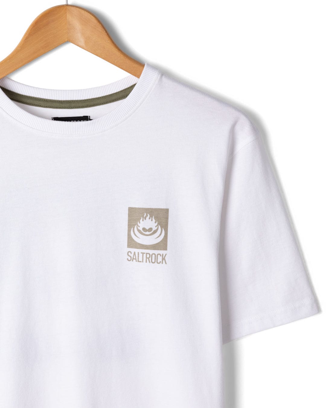 Camo Leaf Flame - Mens Short Sleeve T-Shirt - White