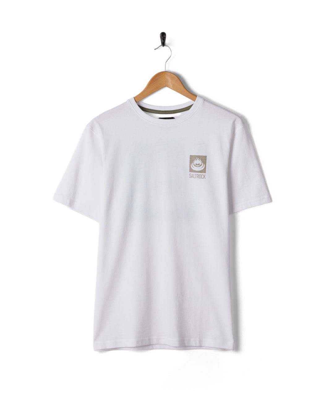 Camo Leaf Flame - Mens Short Sleeve T-Shirt - White