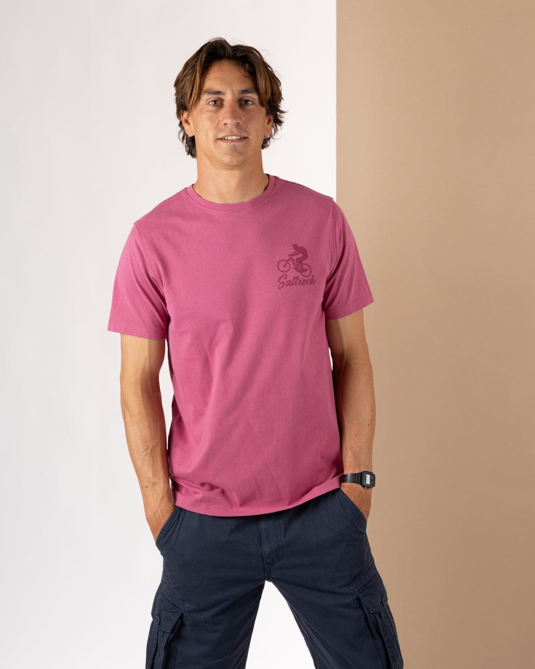 Mtb Tonal - Mens Short Sleeve T-Shirt - Pink