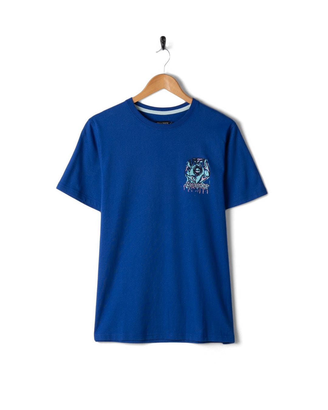 Wave Running - Mens Short Sleeve T-Shirt - Blue
