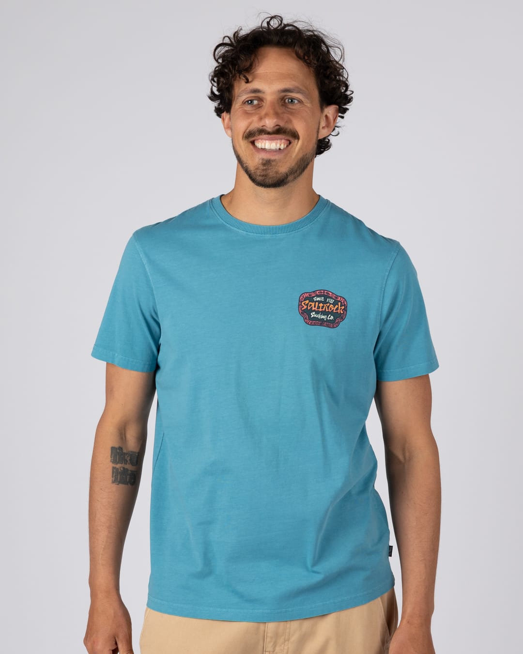 Tribal Frame Mens Short Sleeve T-Shirt in Bright Blue