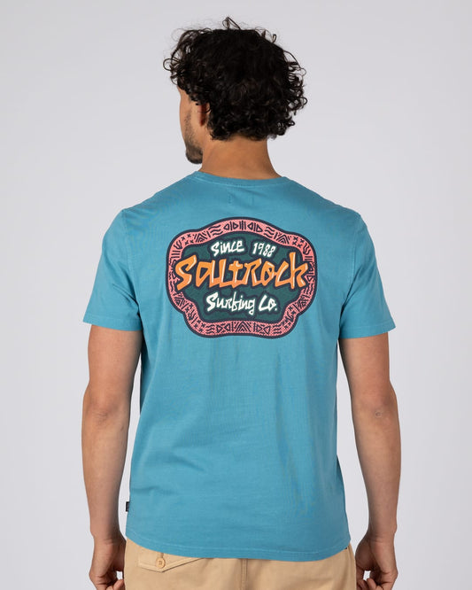 Tribal Frame Mens Short Sleeve T-Shirt in Blue