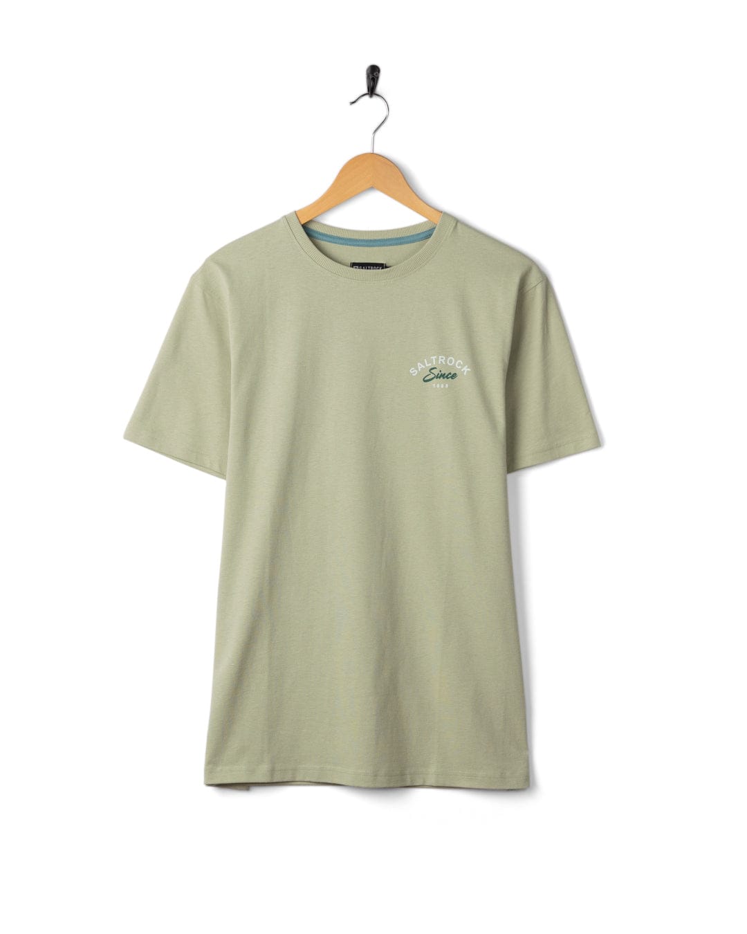 Deep Sea Flame Cornwall Mens Short Sleeve T-Shirt in Light Green