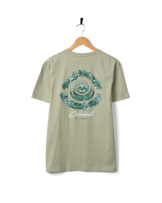 Deep Sea Flame Cornwall - Mens Short Sleeve T-Shirt - Light Green