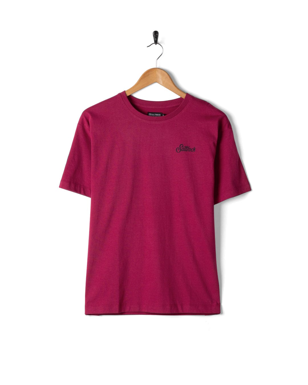 Trader Floral - Womens Oversized Short Sleeve T-Shirt - Dark Pink