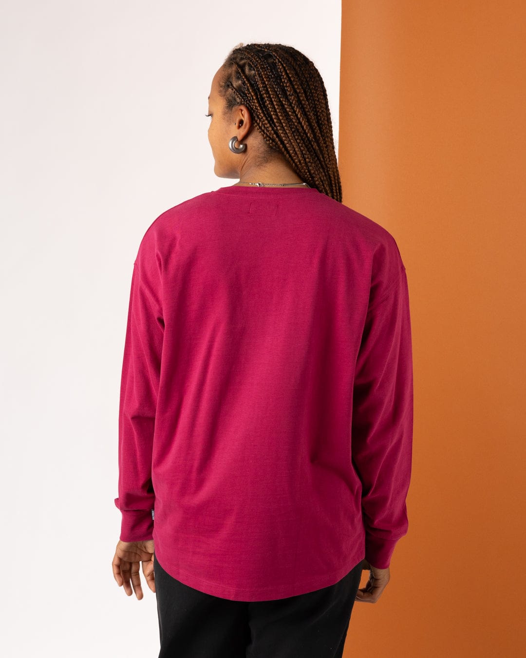 Eclipse - Womens Long Sleeve T-Shirt - Dark Pink