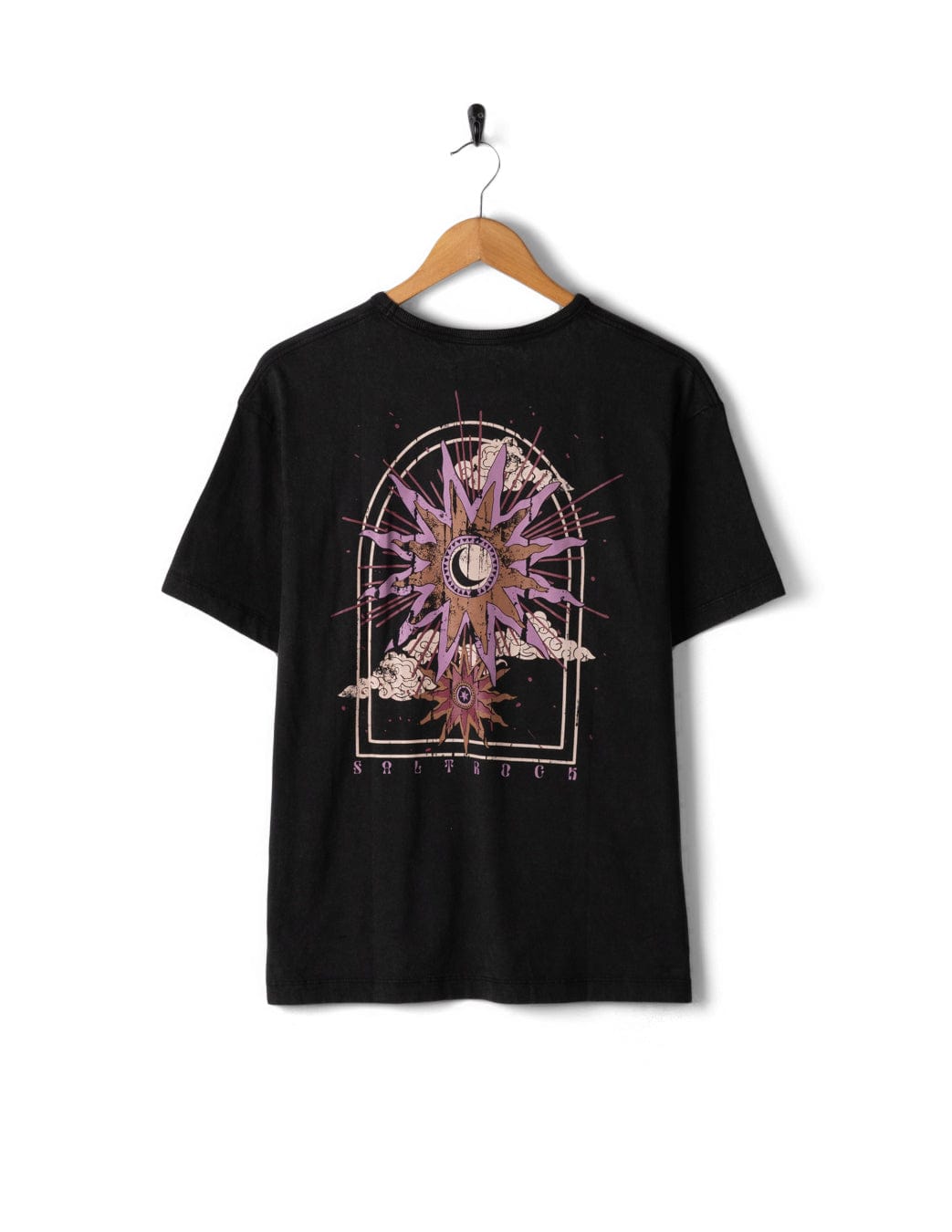 Eclipse Back - Womens Oversized Short Sleeve T-Shirt - Black