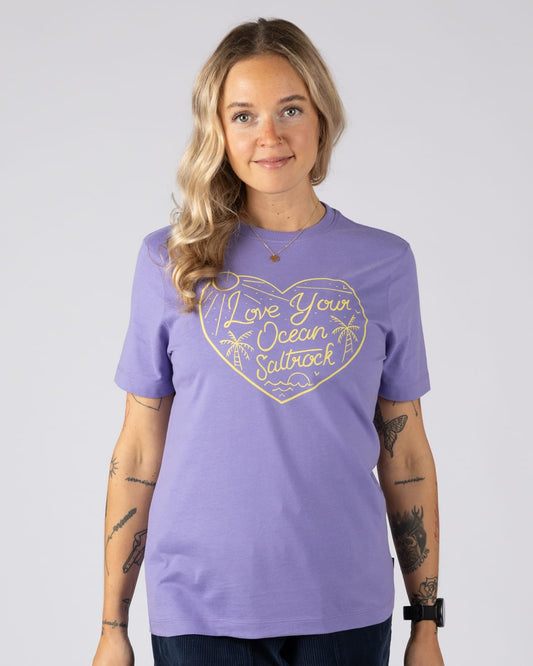 Ocean Lover Womens Short Sleeve Tee in Purple