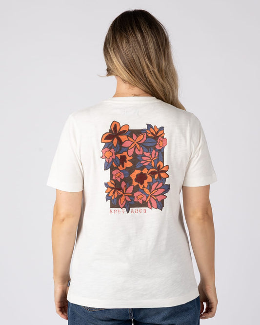Fleur Womens Short Sleeve T-Shirt In Cream