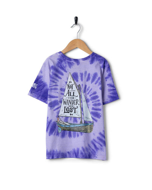 Lost Ships - Kids Tie Dye Short Sleeve T-Shirt - Purple