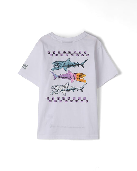 Tiger Trio Kids Classic Short Sleeve T-Shirt In White