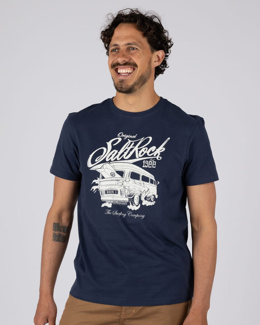 Smoke Em Mens Short Sleeve Tee in Dress Blue