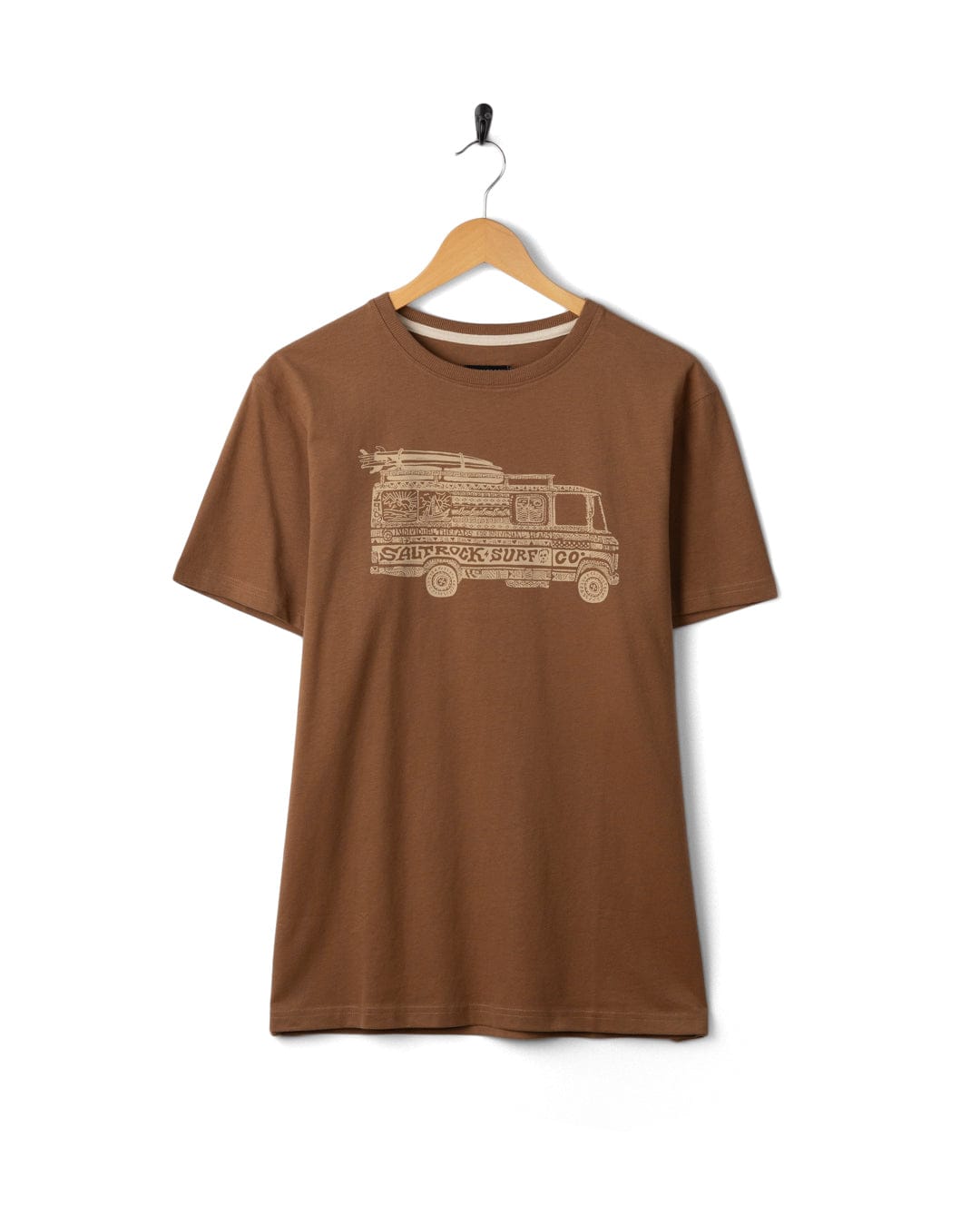 Trail Bus Mens Short Sleeve T-Shirt in Brown
