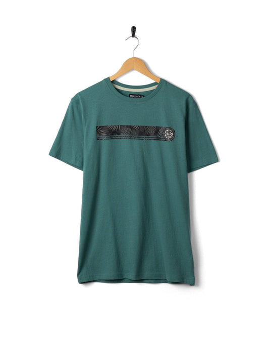 Warp Surf Stripe - Mens Short Sleeve T-Shirt - Dark Green