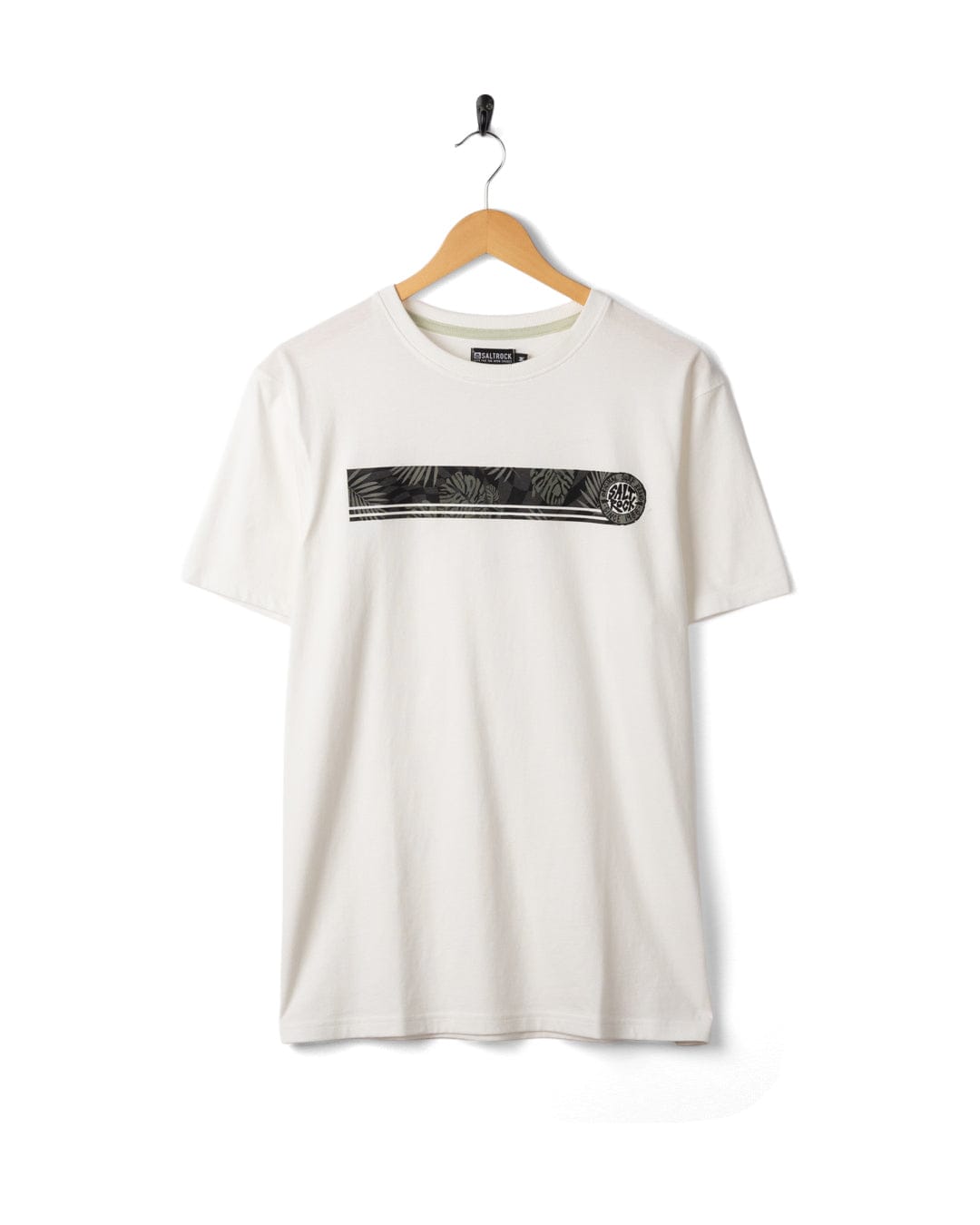 Warp Surf Stripe Mens Short Sleeve T-Shirt in Cream