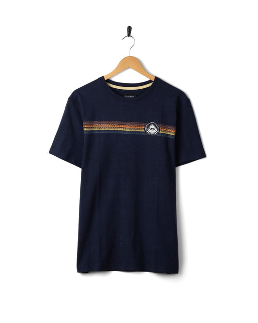 Tribal Stripe - Mens Short Sleeve T-Shirt - Blue