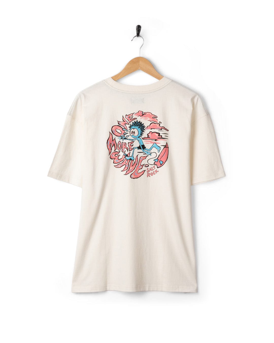 One More Wave Mens Oversized Short Sleeve T-Shirt in Cream