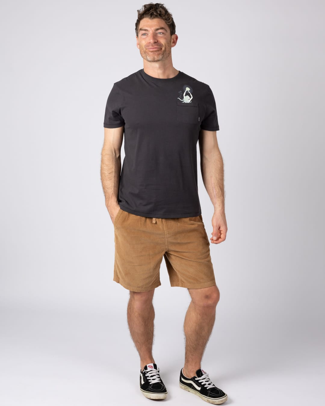 Mermaid Rise Mens Short Sleeve T-Shirt in Dark Grey