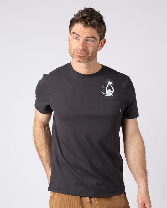 Mermaid Rise Mens Short Sleeve T-Shirt in Dark Grey