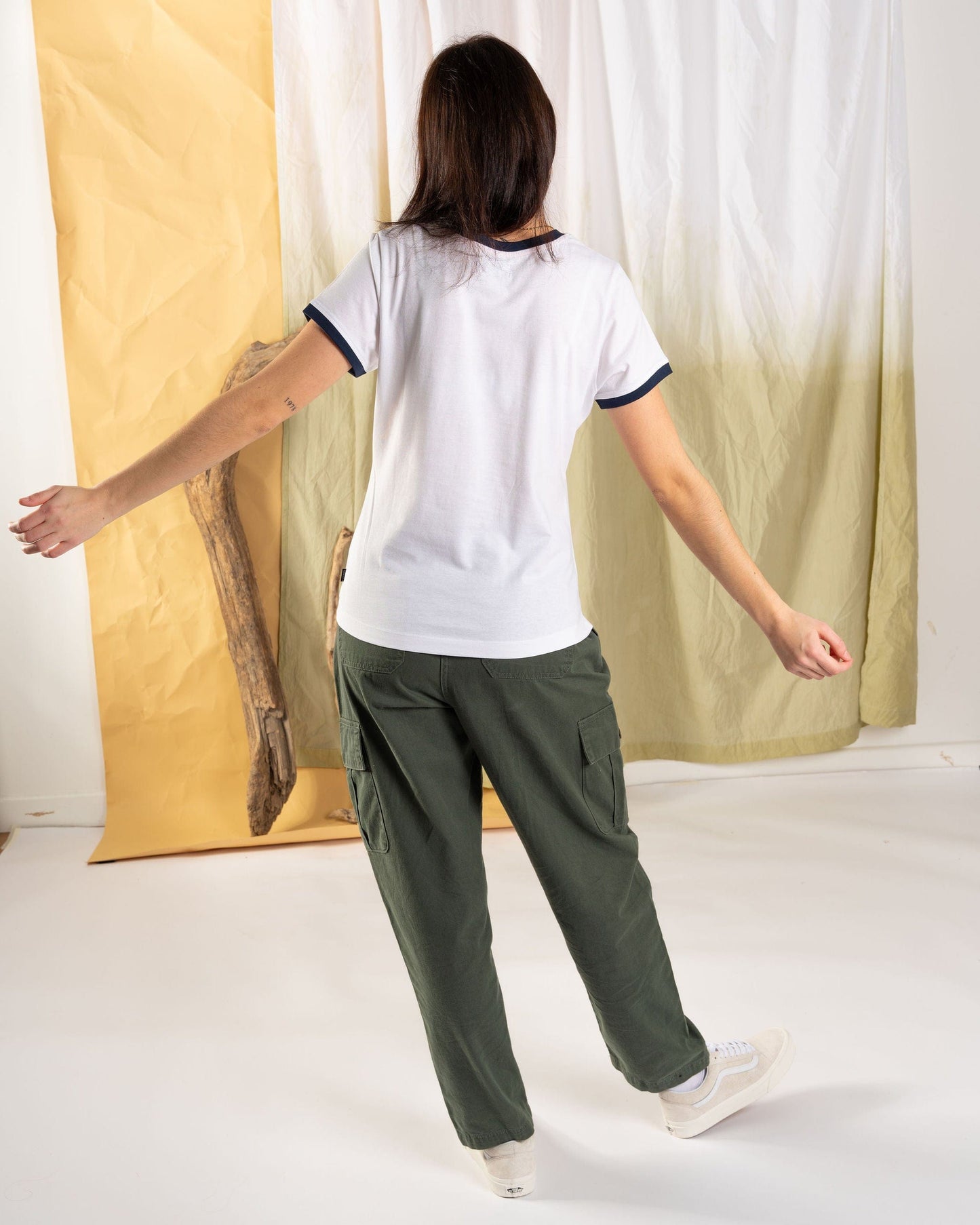 Celeste Stripe - Womens Short Sleeve Stripe T-Shirt - White