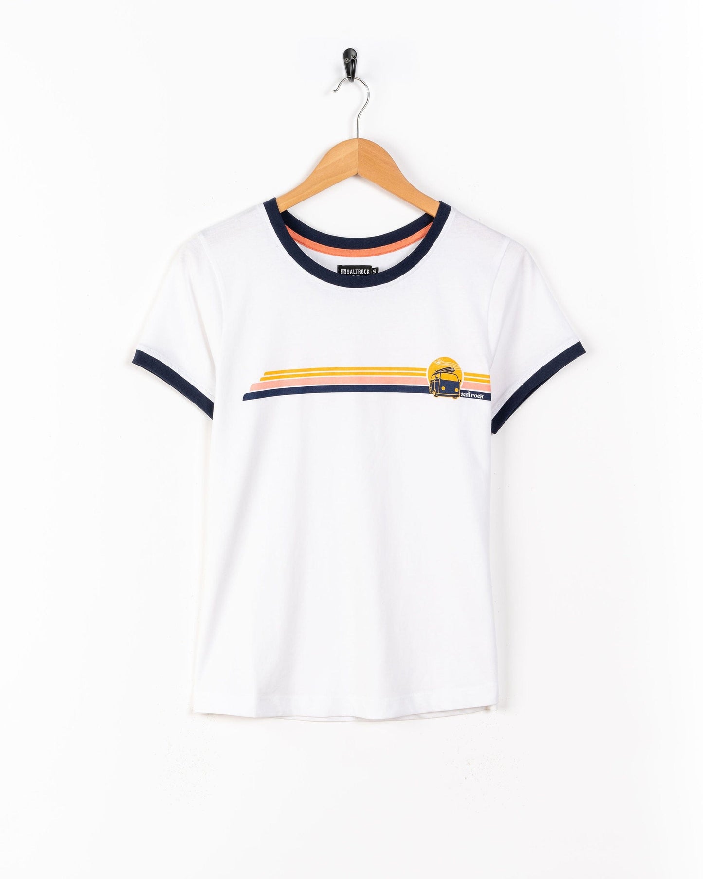 Celeste Stripe - Womens Short Sleeve Stripe T-Shirt - White