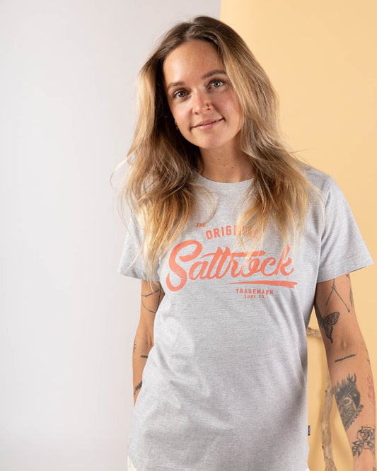 Trademark Stripe - Womens Short Sleeve T-Shirt - Grey