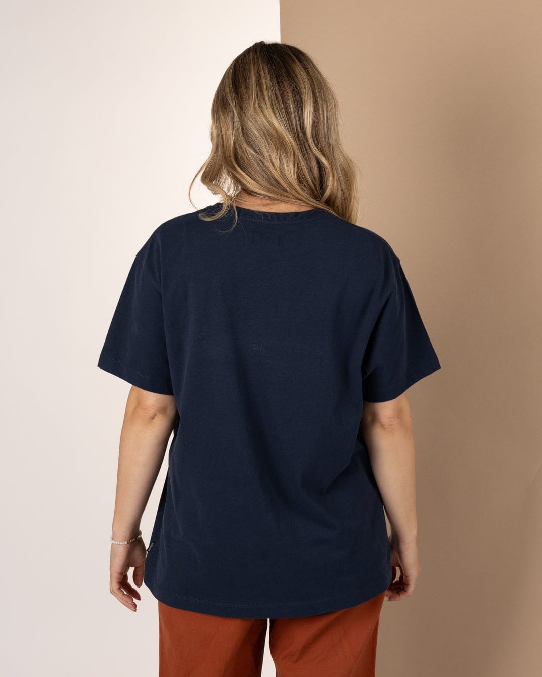 Open Road - Womens Oversized Short Sleeve T-Shirt - Blue