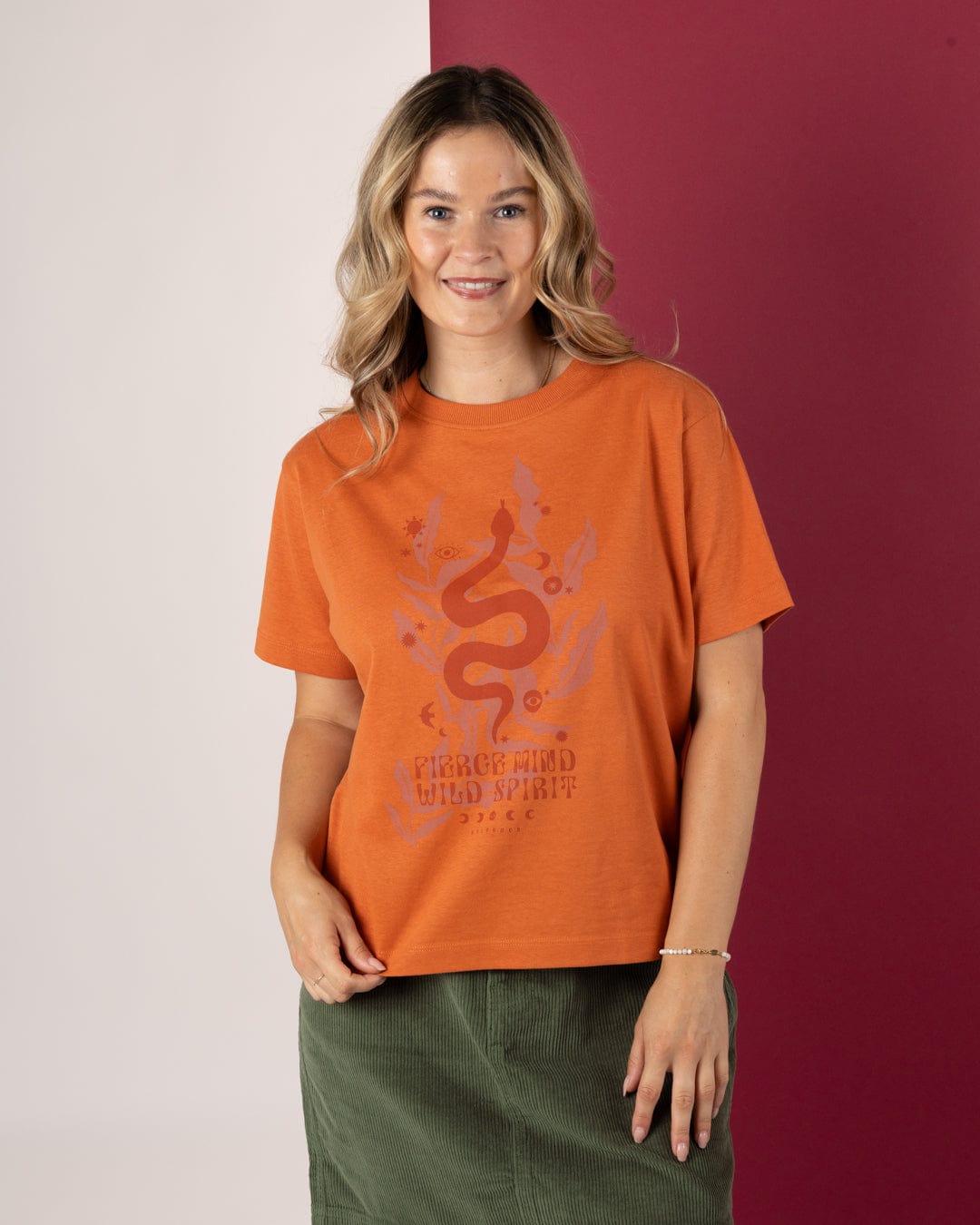 Charmer - Womens Boxy Short Sleeve T-Shirt - Orange